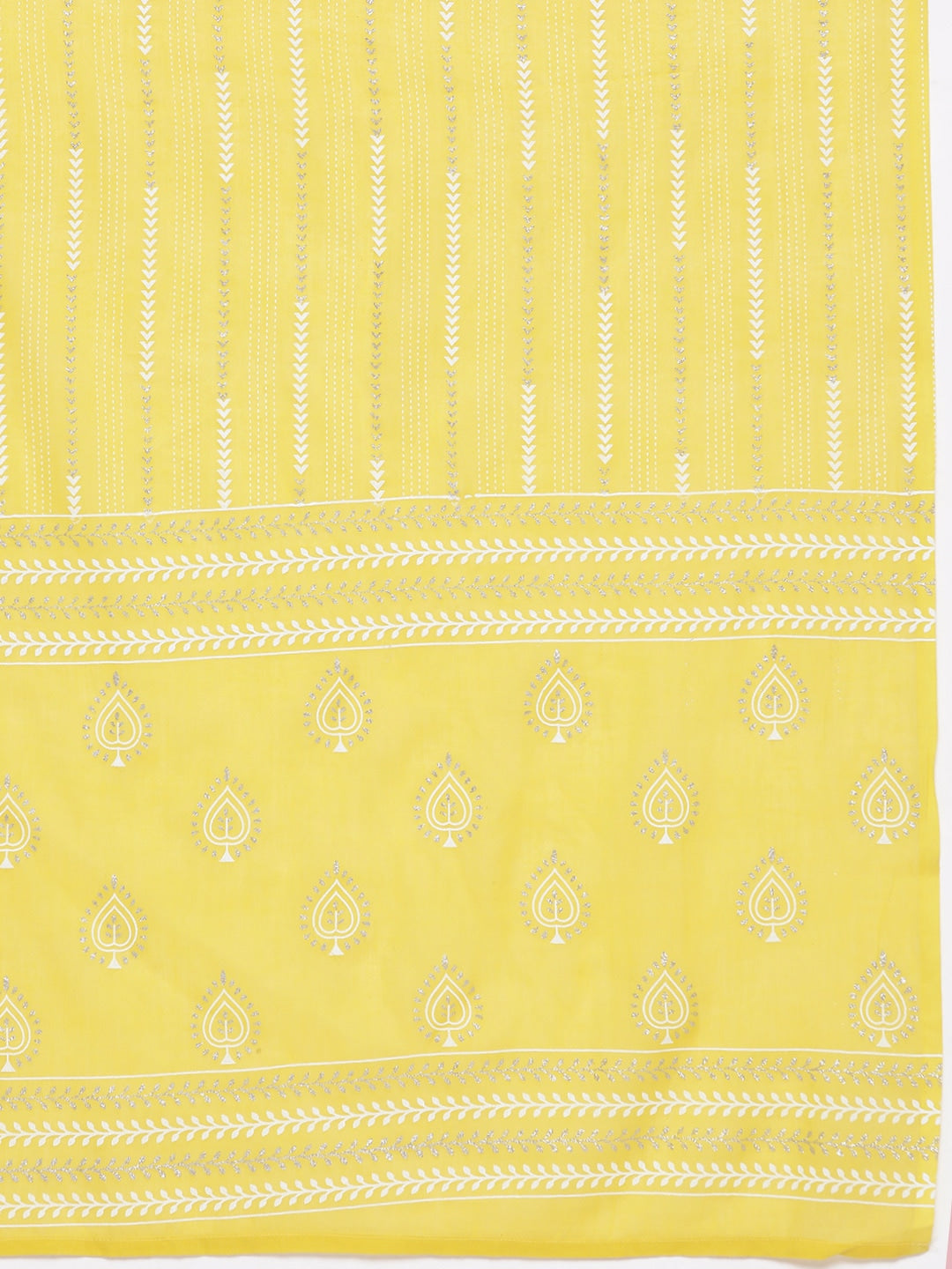 HERE&NOW Ethnic Motifs Printed Gotta Patti Pure Cotton Kurta with Sharara & Dupatta | Grocsy