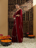 kasee Beads and Stones Pure Chiffon Saree | Grocsy