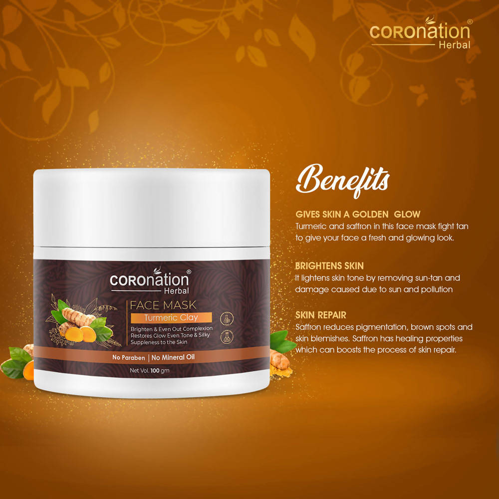 Coronation Herbal Turmeric Clay Face Mask | Grocsy