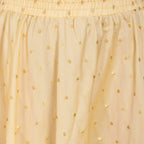 PAVONINE Beige Color Golden Zari Work Satan Fabric Maxi Skirt For Women | Grocsy