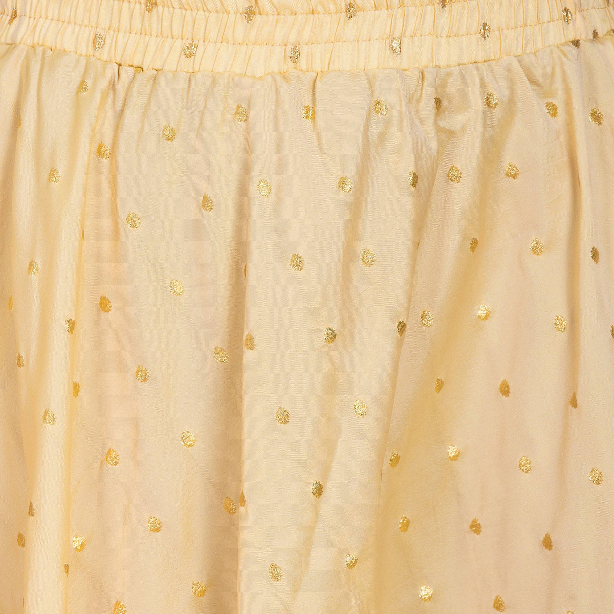 PAVONINE Beige Color Golden Zari Work Satan Fabric Maxi Skirt For Women | Grocsy