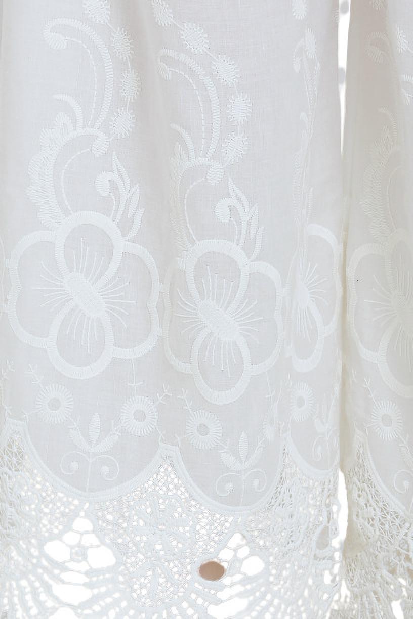 PAVONINE White Color Chikankari Lace Scalloped Hem Cotton Fabric Sharara | Grocsy