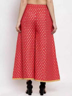 PAVONINE Gajri Color Rayon Fabric Sun Print Palazzo For Women | Grocsy