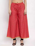 PAVONINE Gajri Color Rayon Fabric Sun Print Palazzo For Women | Grocsy