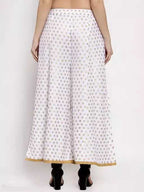 PAVONINE White Color Rayon Fabric Sun Print Palazzo For Women | Grocsy