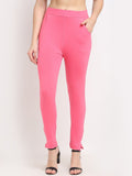 TAG 7 Women Pink Solid Ankle-Length Leggings | Grocsy