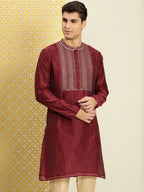 House of Pataudi Men Yoke Design Long Sleeves Jashn Kurta | Grocsy