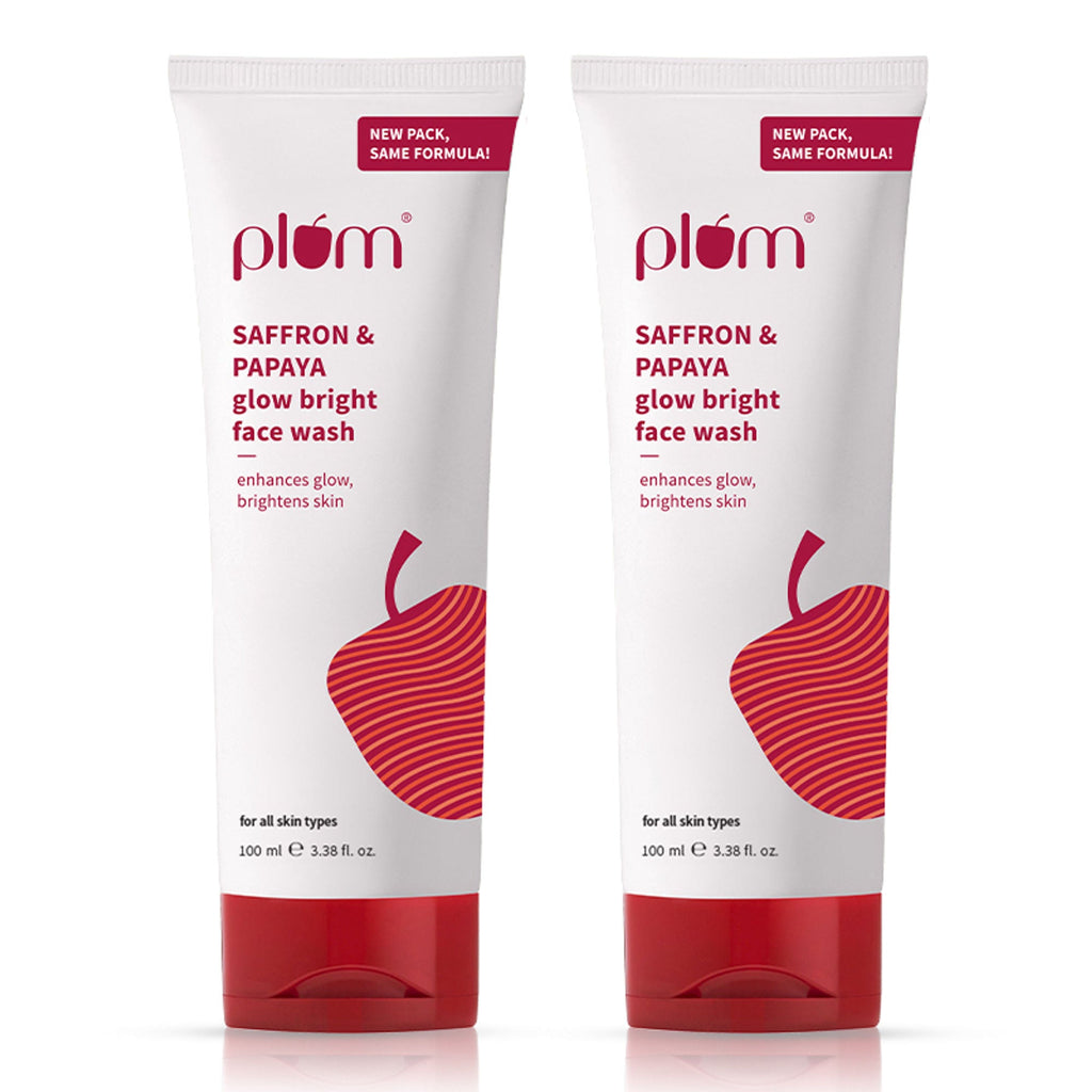 Plum Saffron & Papaya Glow Bright Gel Face Wash | Grocsy