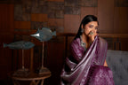 Vardha Plum Purple Silver Zari Kanjeevaram Silk Saree | Grocsy