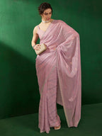 Sangria Striped Embellished Saree | Grocsy