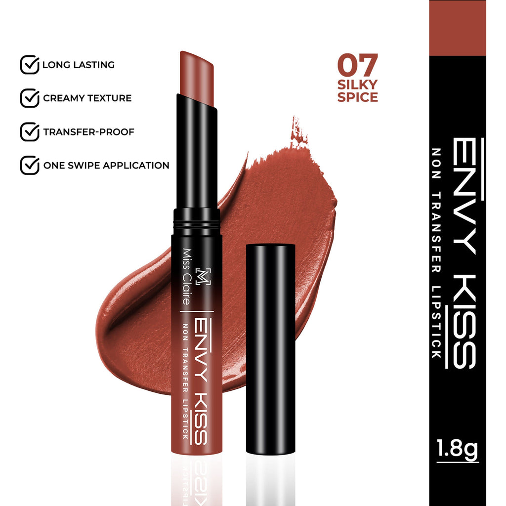 Miss Claire Envy Kiss Non Transfer Lipstick - 07 Silky Spice | Grocsy