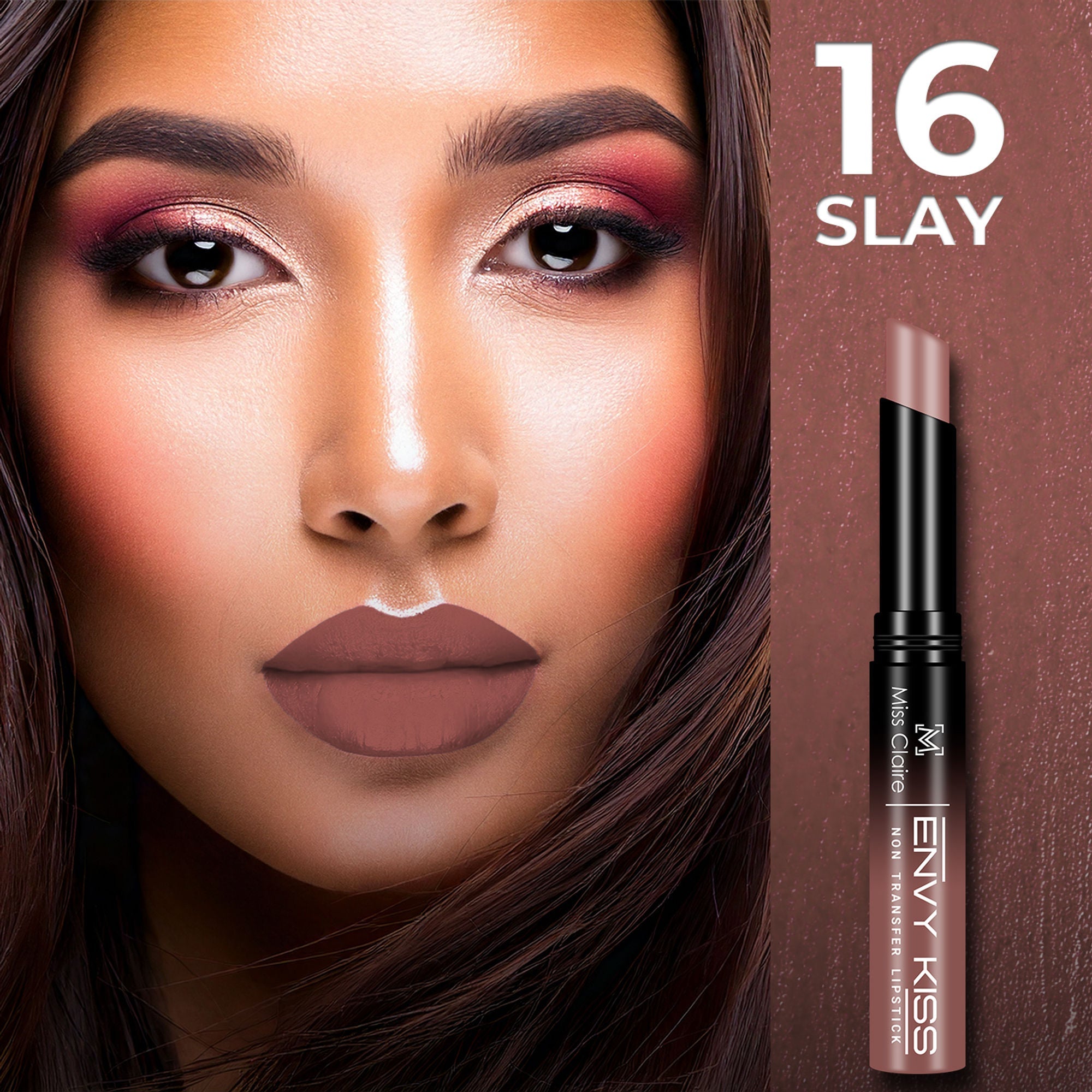 Miss Claire Envy Kiss Non Transfer Lipstick - 16 Slay | Grocsy