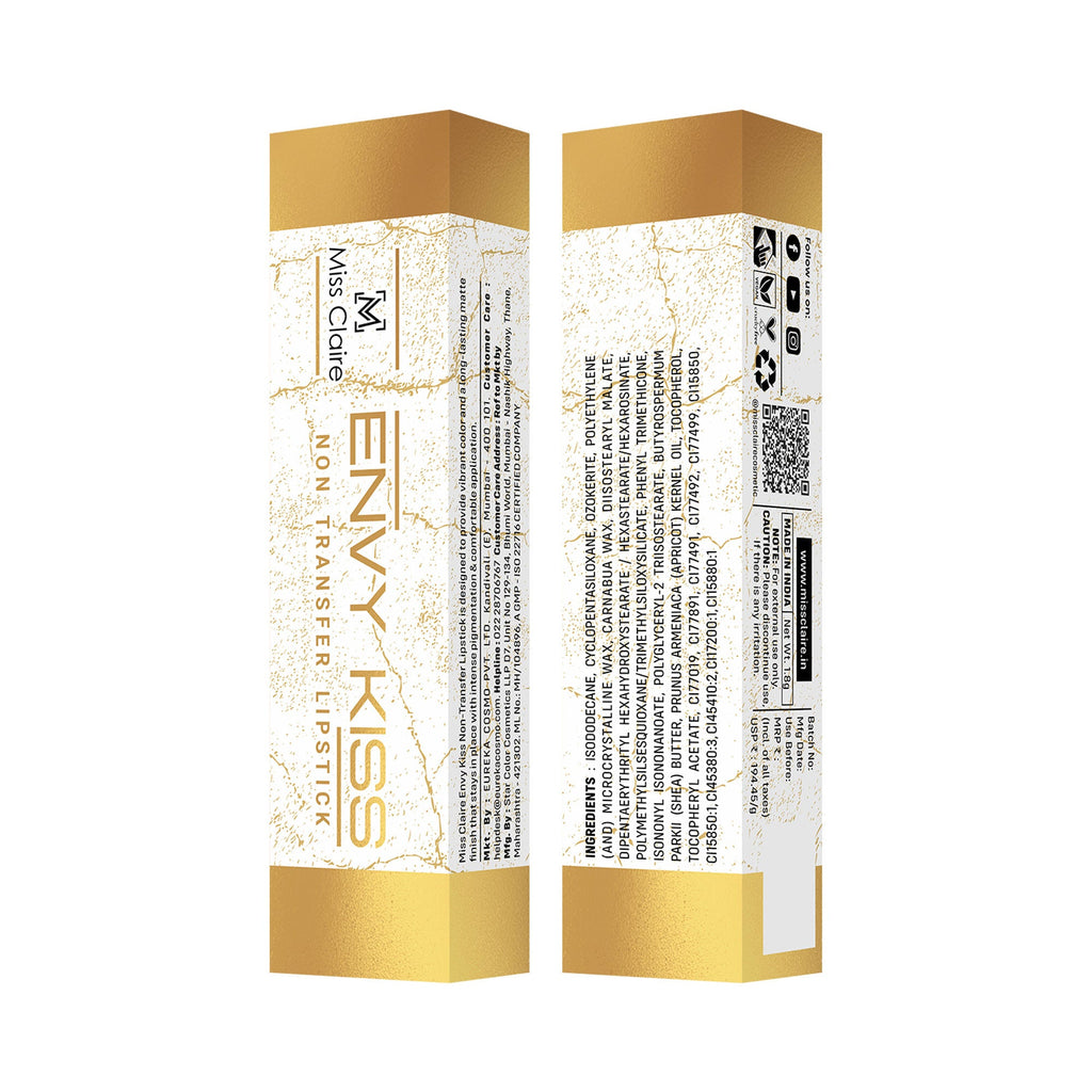 Miss Claire Envy Kiss Non Transfer Lipstick - 19 Goal Digger | Grocsy