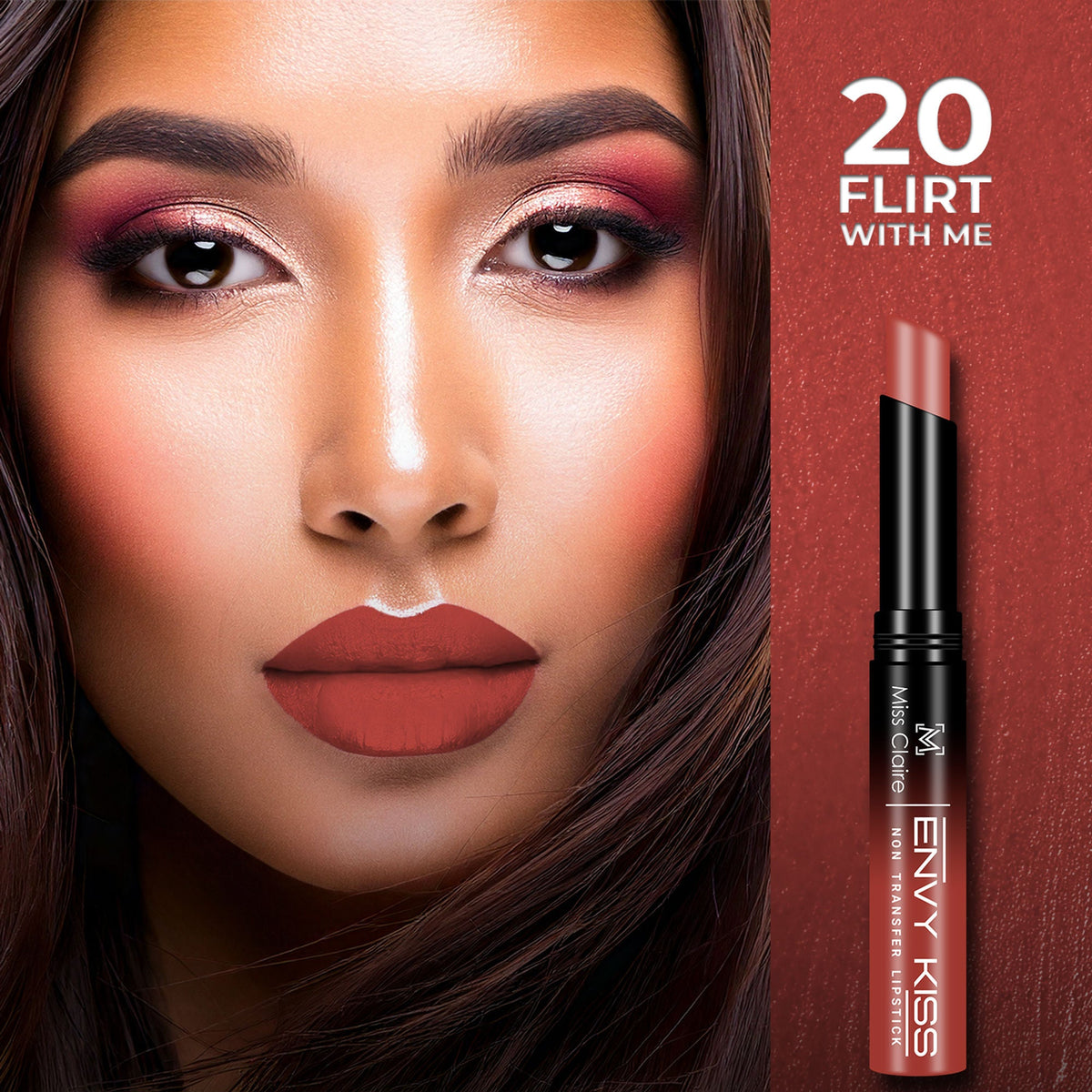 Miss Claire Envy Kiss Non Transfer Lipstick - 20 Flirt With Me | Grocsy