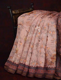 Light Brown Colour Print Design Semi Chanderi Saree By Gayathri Reddy Designer Studio | Grocsy