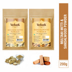 Vedask Organic Multani Mitti And SandalWood Powder Combo Pack | Grocsy