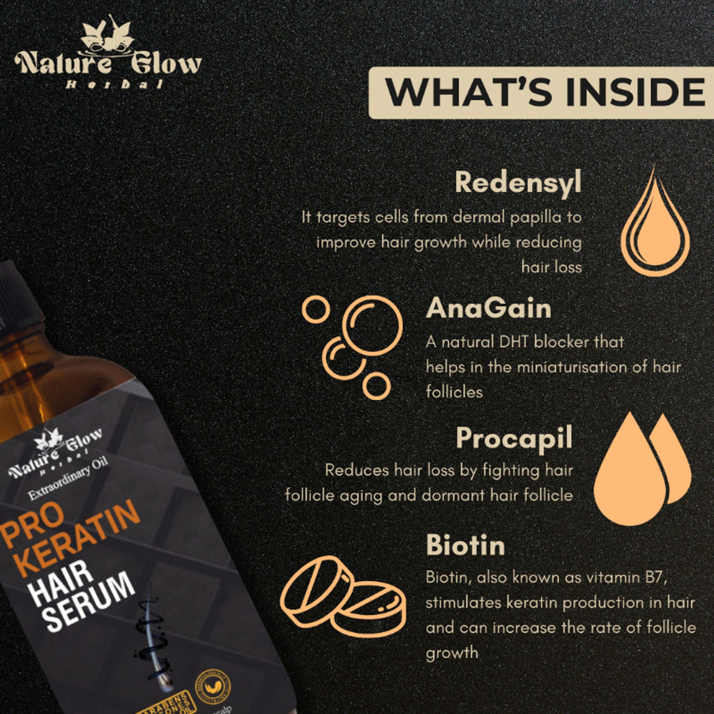 Nature Glow Herbal Pro Keratin Hair Serum | Grocsy