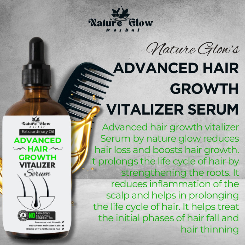 Nature Glow Herbal Advanced Hair Growth Vitalizer Serum | Grocsy