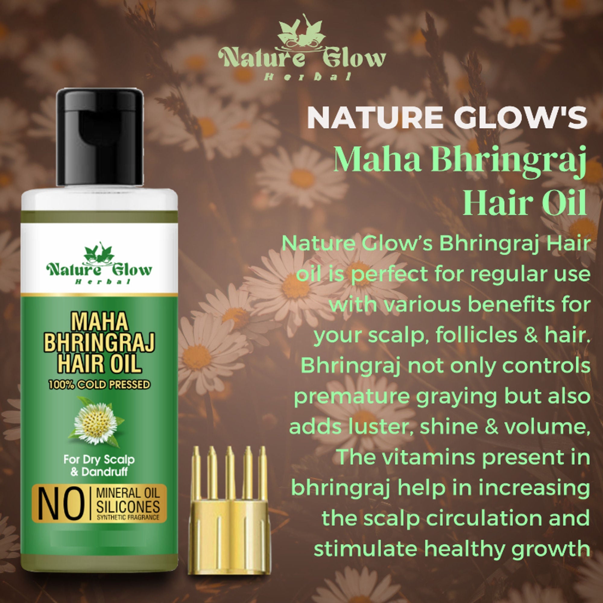 Nature Glow Herbal Bhringraj Oil | Grocsy