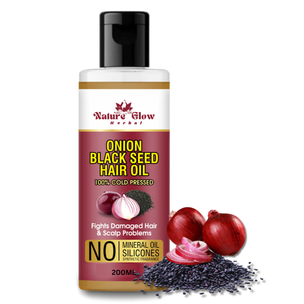 Nature Glow Herbal Onion Black Seed Hair Oil | Grocsy