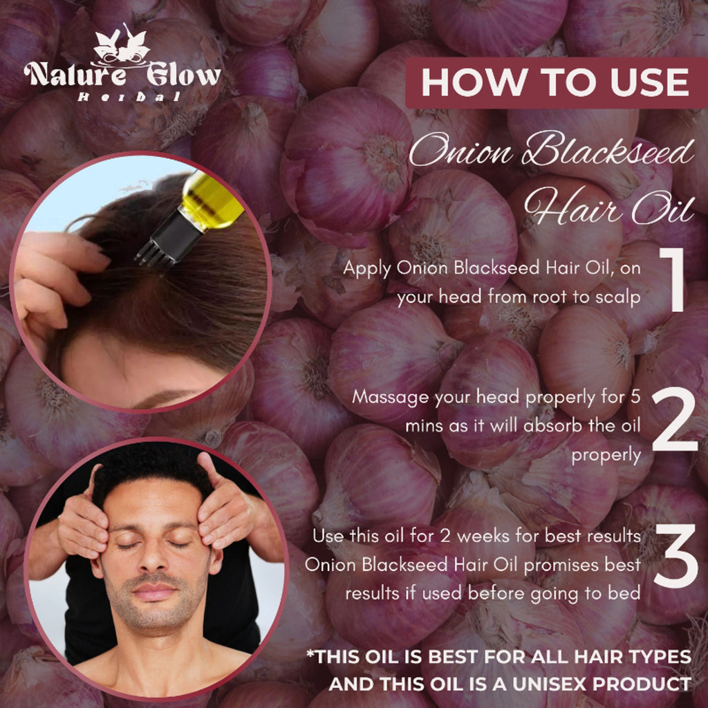 Nature Glow Herbal Onion Black Seed Hair Oil | Grocsy