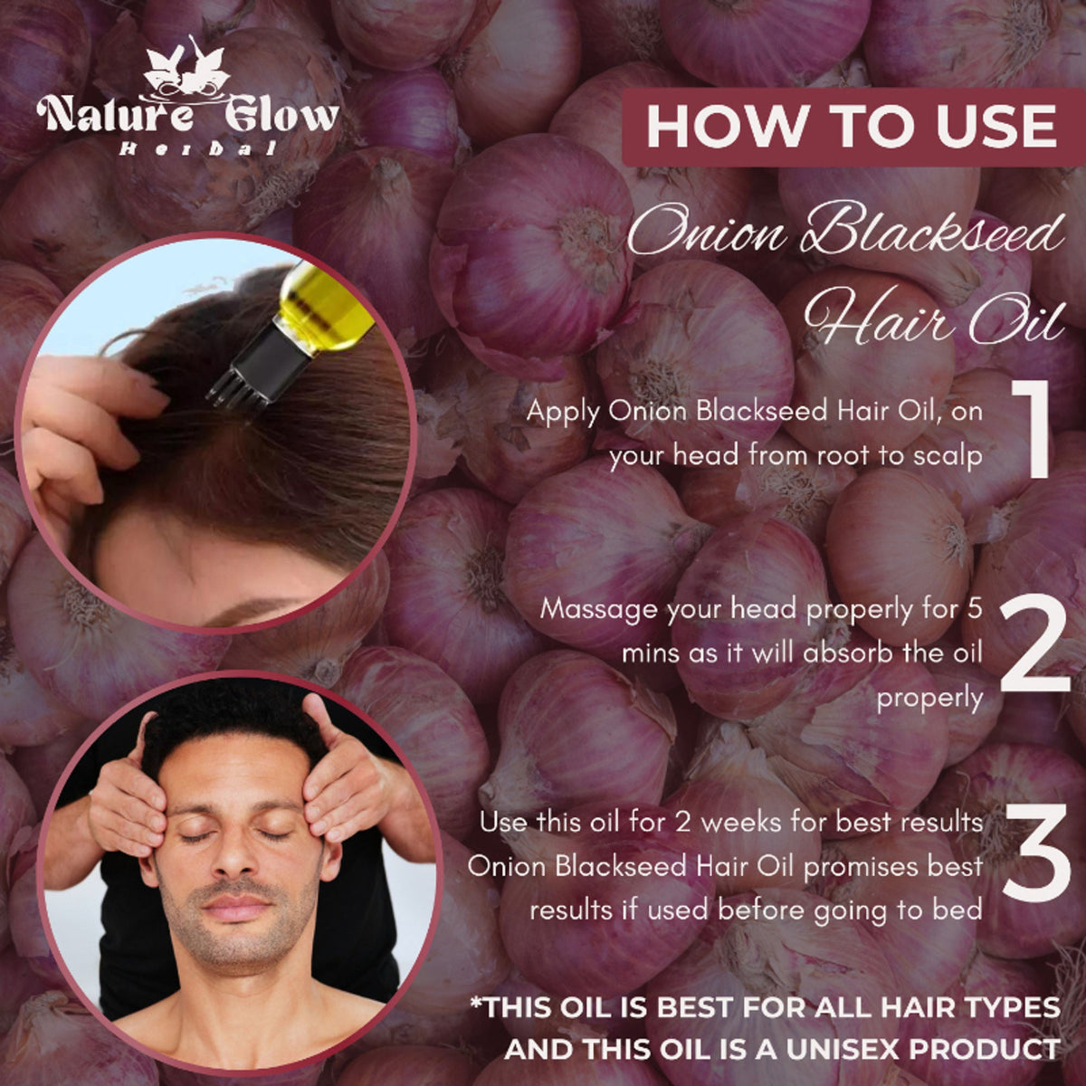 Nature Glow Herbal Onion Black Seed Hair Oil | Grocsy