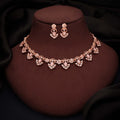 Tehzeeb Creations Gold-Polished Baby Pink Colour Necklace With Earrings | Grocsy