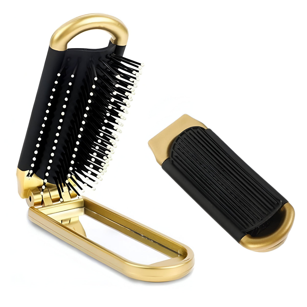 ZEYU Folding Hair Brush With Mirror | Grocsy