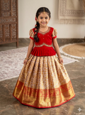 Teeya Creation New Trendy Lehenga Choli Set For Girls-Red | Grocsy