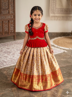 Teeya Creation New Trendy Lehenga Choli Set For Girls-Red | Grocsy