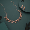 Tehzeeb Creations Gold-Polished Black Colour Necklace With Earrings | Grocsy