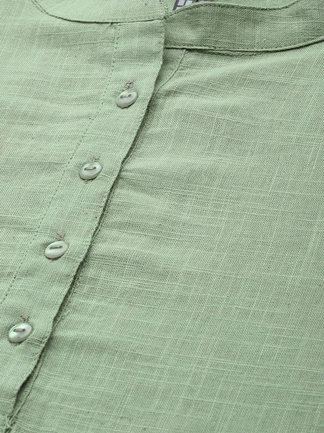 HERE&NOW Women Mint Green Pakistani Style Kurta | Grocsy