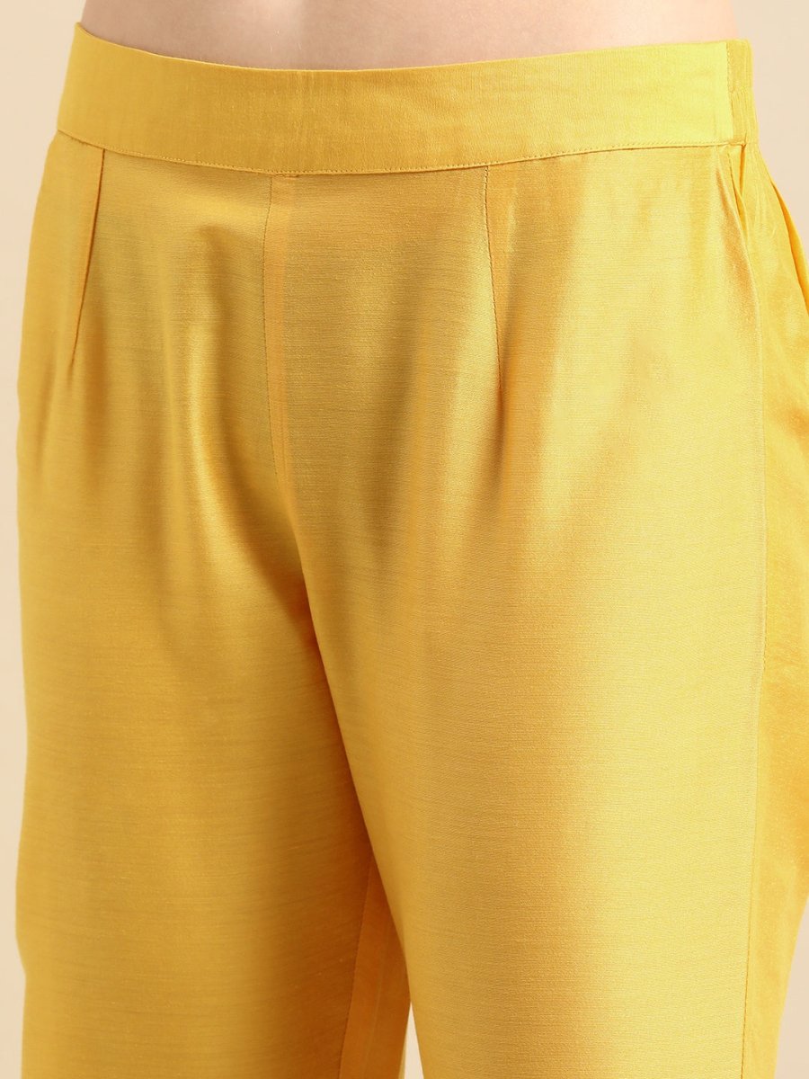 All About You Women Yellow & Red Gotta Patti Kurta with Trousers & With Dupatta | Grocsy