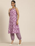 HERE&NOW Women Floral Printed Regular Pure Cotton Kurta with Palazzos & Dupatta | Grocsy