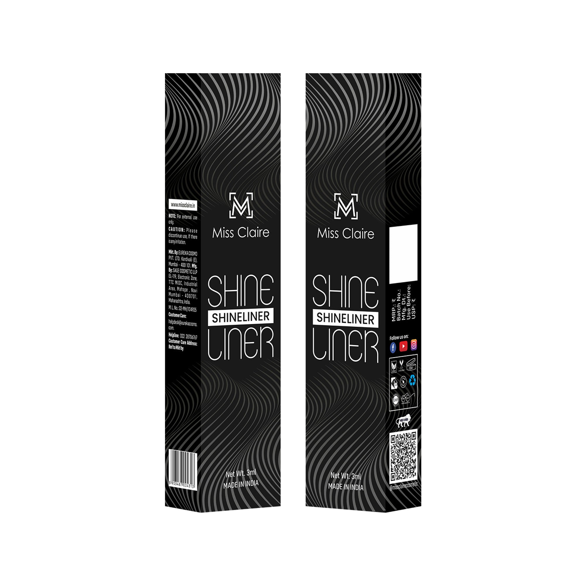 Miss Claire Shine Liner - Black | Grocsy