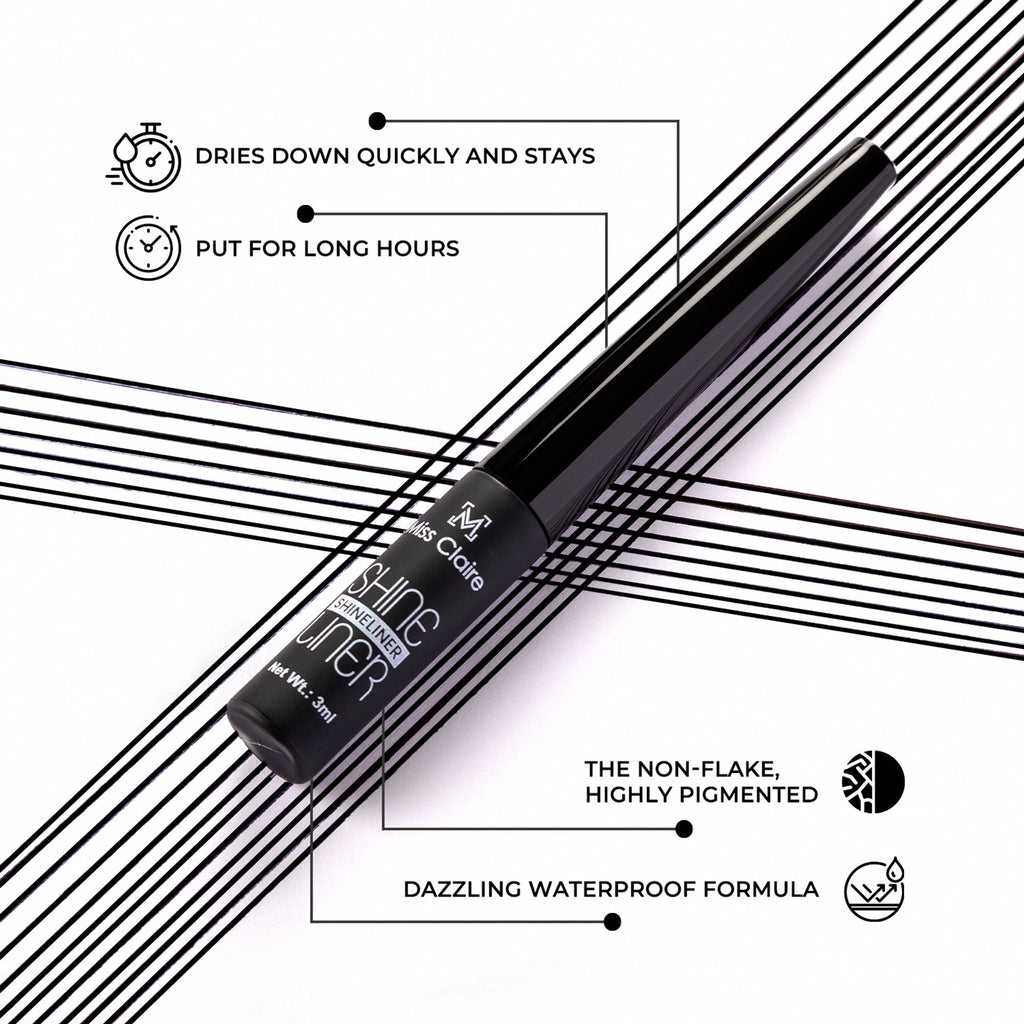 Miss Claire Shine Liner - Black | Grocsy