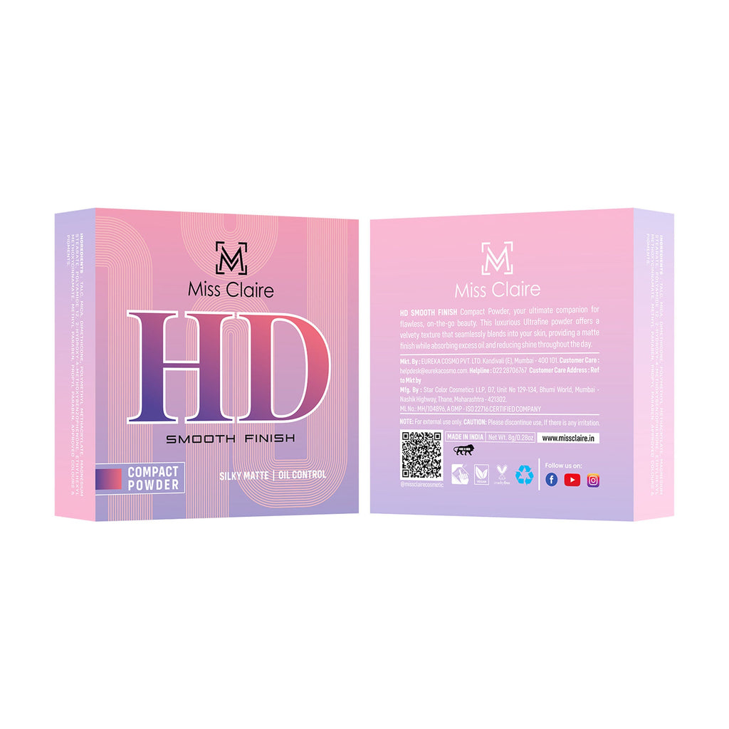 Miss Claire Hd Compact Powder - 02 Silken Vanilla | Grocsy