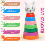 Matoyi Trapezium Rattle & Cat Stacker & Flat disk Rattle & Color Bowling Pin For Kids | Grocsy