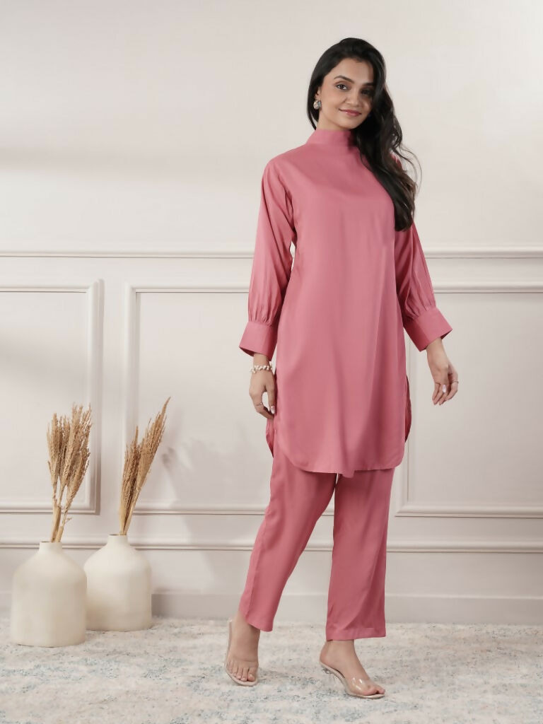 Joban Fashion Women's Rayon Peach Co-Ord Set | Grocsy