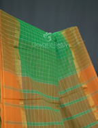 Light Green With Checks Pure Mangalgiri Cotton Saree By Gayathri Reddy Designer Studio | Grocsy