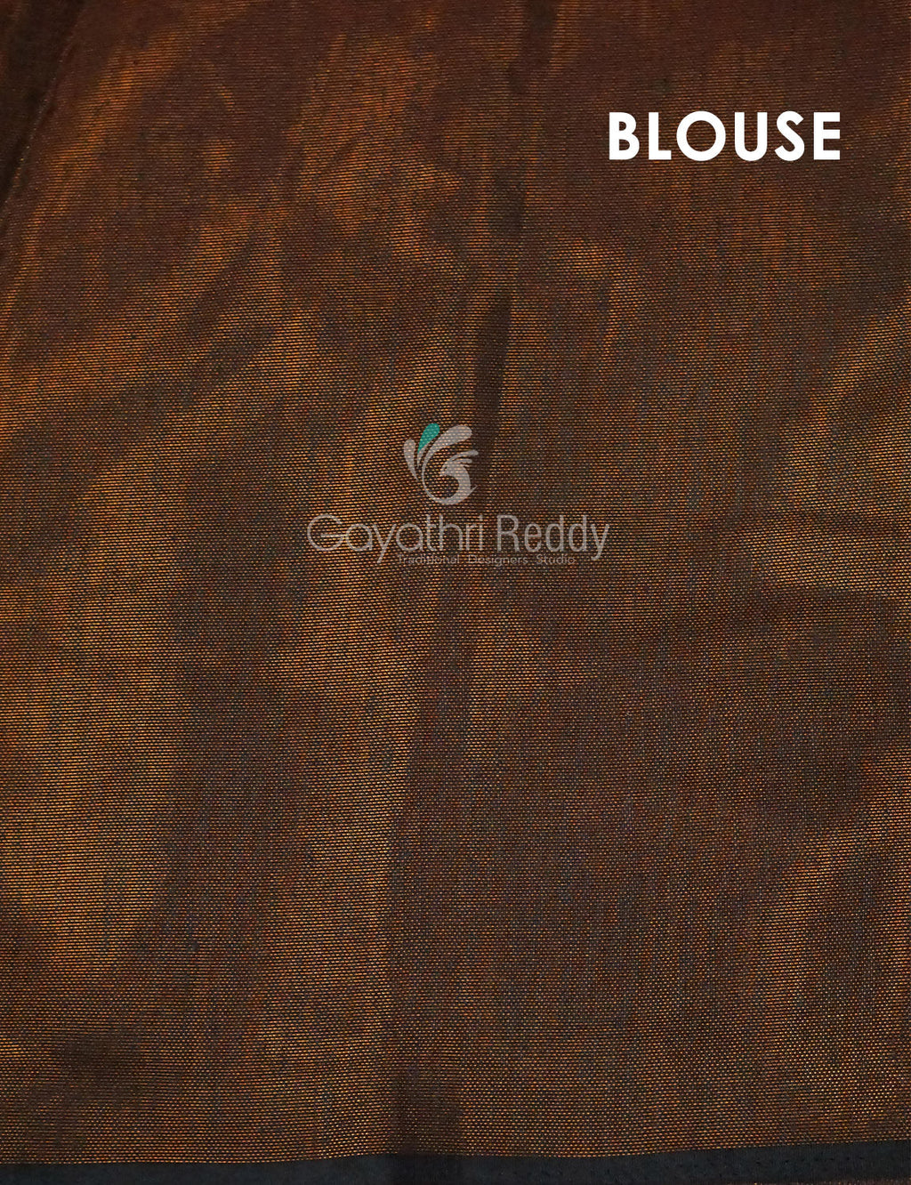 Henna Green And Henna Brown Coloured Geometrical Print Semi Chanderi Saree By Gayathri Reddy Designer Studio | Grocsy