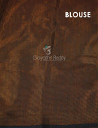 Henna Green And Henna Brown Coloured Geometrical Print Semi Chanderi Saree By Gayathri Reddy Designer Studio | Grocsy