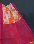 Shades of Orange And Pink With Pichwai Print Munga Cotton Saree By Gayathri Reddy Designer Studio | Grocsy