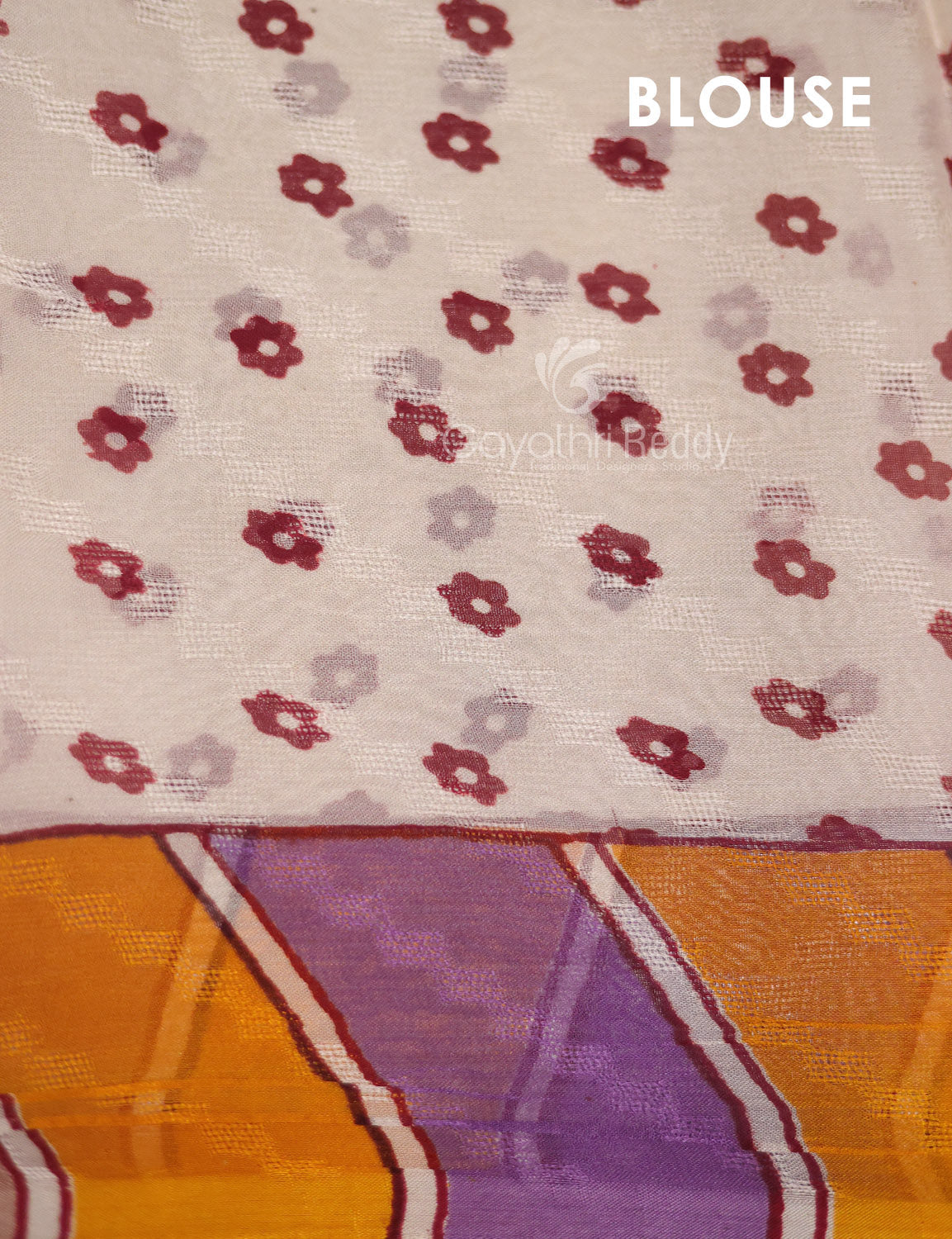 Orange With Off White Colour Leheriya Georgette Saree By Gayathri Reddy Designer Studio | Grocsy