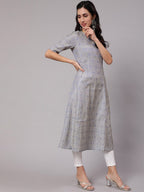 Aks Ethnic Motif Woven Design Jacquard A-Line Kurta | Grocsy