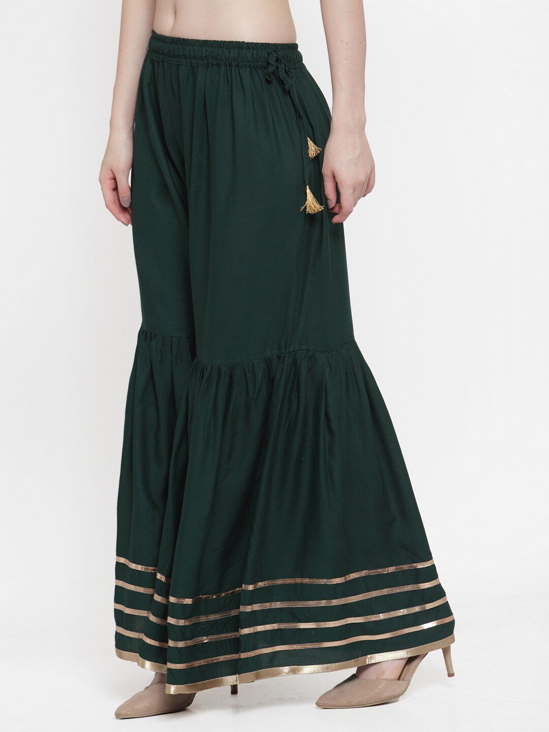TAG 7 Women Flared Ethnic Palazzos | Grocsy