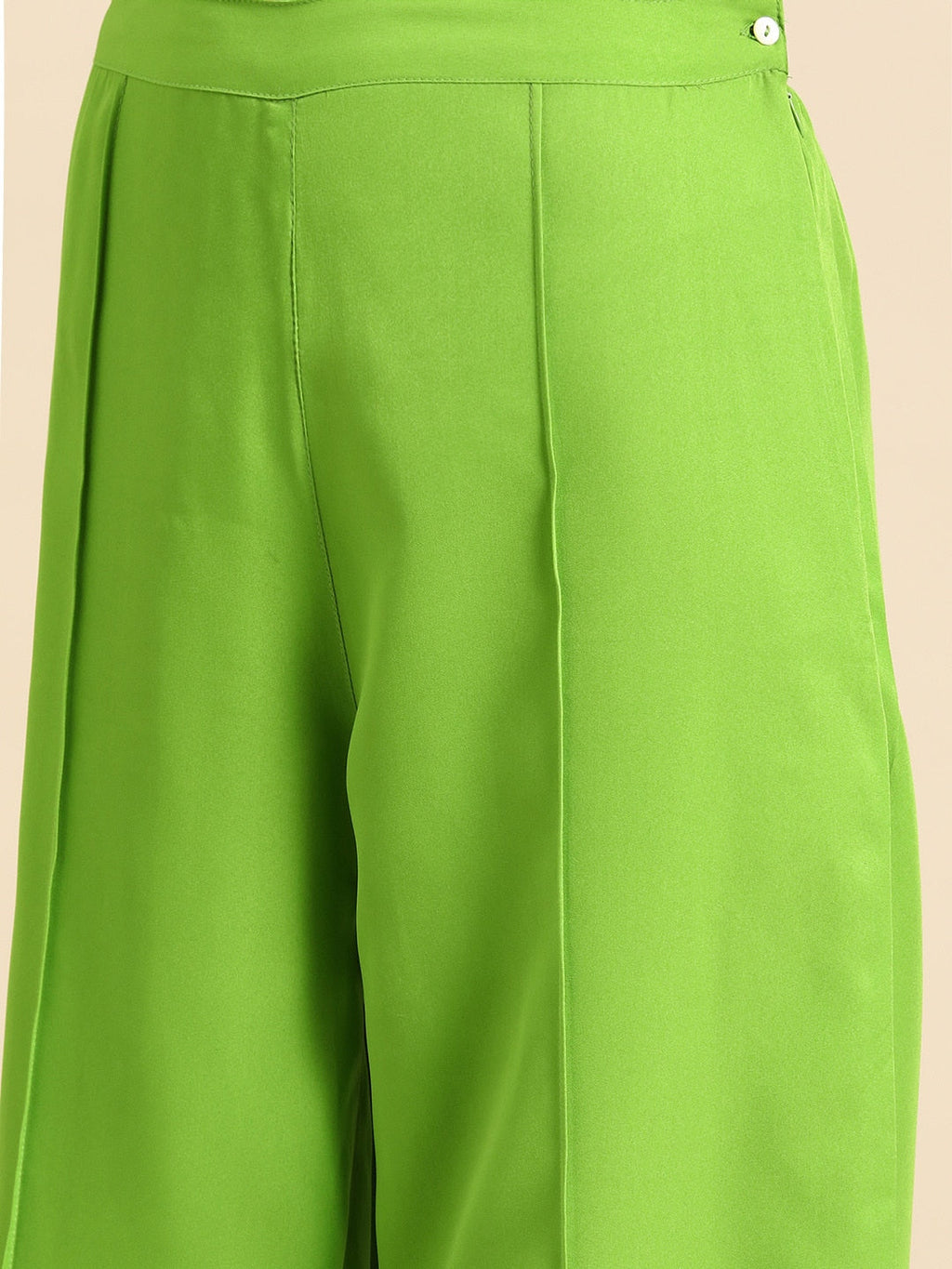 Sangria Women Green Dyed Tiered Kurta with Palazzos | Grocsy