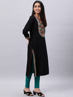 Souchii Women Ethnic Motifs Yoke Design Mirror Work Beautiful Kurta | Grocsy