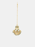 Ruby Raang Gold Polished Gold Kundan Maang Tikka | Grocsy