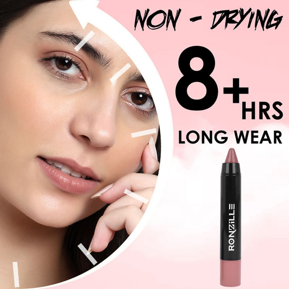 Ronzille Long Stay Matte Lip Crayon - Raspberry Rose | Grocsy